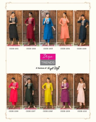 diya trend  a venture of kajal style Starangi vol 1 straight Kurti with pant catalogue kurtis catalogs