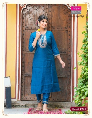 diya trend  a venture of kajal style Starangi vol 1 straight Kurti with pant catalogue kurtis catalogs