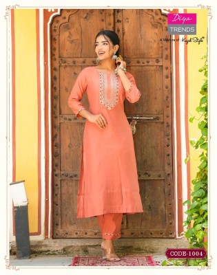 diya trend  a venture of kajal style Starangi vol 1 straight Kurti with pant catalogue kurtis catalogs