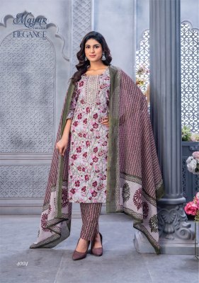 elegance vol 4 by mayur crteation pure cotton printed kurti pant and dupatta catalogue at affordable rate readymade suit catalogs