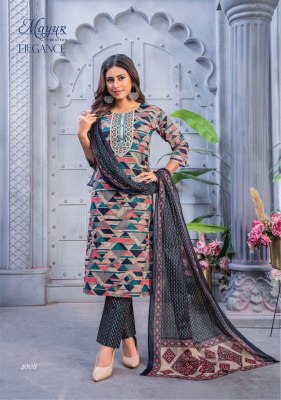 elegance vol 4 by mayur crteation pure cotton printed kurti pant and dupatta catalogue at affordable rate readymade suit catalogs