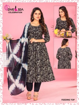 feeding 3 by dveeja fashion reyon printed readymade suit catalogue at amaviexpo Dveeja Fashion