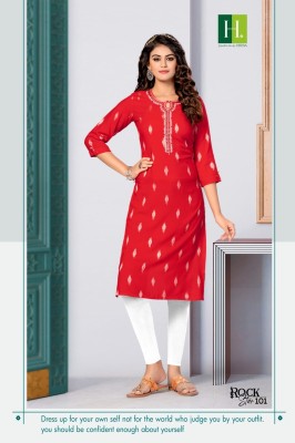 h dot by hirwa presents Rockstar latest catalog Straight Cut Kurtis with Embroidery work at wholesale price kurtis catalogs