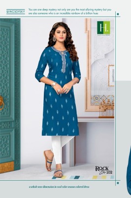 h dot by hirwa presents Rockstar latest catalog Straight Cut Kurtis with Embroidery work at wholesale price kurtis catalogs