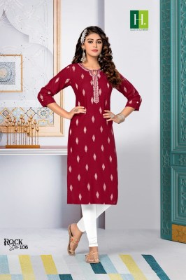 h dot by hirwa presents Rockstar latest catalog Straight Cut Kurtis with Embroidery work at wholesale price kurtis catalogs