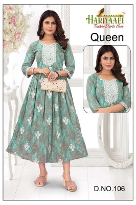 hariyaali by kasmeera new launch queen pure mul mul foil printed anarkali umbrella stylish designer Kurti wholesaler price in India  kurtis catalogs