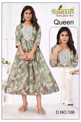 hariyaali by kasmeera new launch queen pure mul mul foil printed anarkali umbrella stylish designer Kurti wholesaler price in India  kurtis catalogs