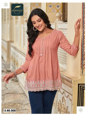 heritage collection by cherry designer short kurti with heavy schifli embroidery and handwork catalog at wholesale price western wear catalogs