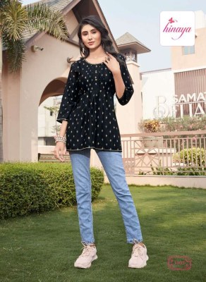 hinaya trendz vol 30 trendy western rayon short top collection  kurtis catalogs