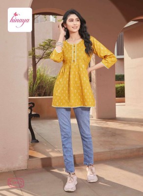 hinaya trendz vol 30 trendy western rayon short top collection  kurtis catalogs