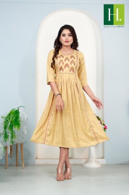 hiwa by Khwaish heavy bombay reyon ghera with embroidered kurti catalogue at low rate kurtis catalogs