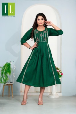 hiwa by Khwaish heavy bombay reyon ghera with embroidered kurti catalogue at low rate kurtis catalogs