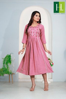 hiwa by Khwaish heavy bombay reyon ghera with embroidered kurti catalogue at low rate kurtis catalogs