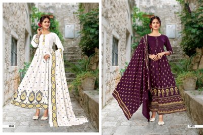 jinesh nx by jannat presenting new reyon foil print kurti with dupatta catalog at wholesale price kurtis catalogs