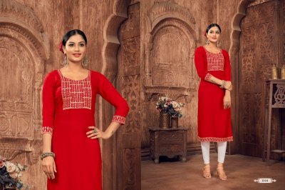 jinesh nx new launch aangi 14kg embroidery work Kurti catalogue kurtis catalogs