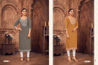 jinesh nx new launch aangi 14kg embroidery work Kurti catalogue kurtis catalogs