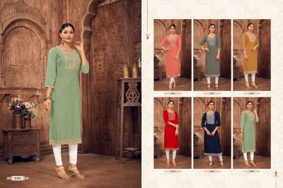 jinesh nx new launch aangi 14kg embroidery work Kurti catalogue kurtis catalogs