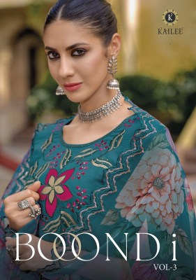 kailee fashion by boondi vol 3 fancy appliqe work  kurti bottom with dupatta at wholesale price  Kailee fashion