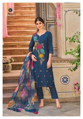 kailee fashion by shehnaaz designer applique orgaanza work straight kurti pant with dupatta catalog at wholesale price kurtis catalogs