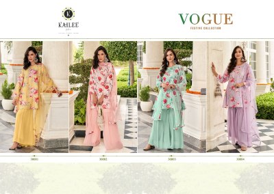 kailee fashion by vouge catalogue of pure cotton hand work sharara suit catalog at wholesale  fancy sharara suit Catalogs