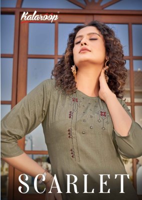 kalroop by scarlet fancy embroidered kurti catalogue at low rate Kalroop