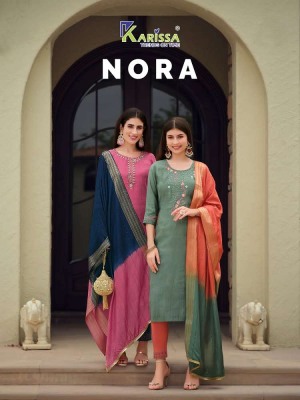 karissa nora Kurti pant dupatta set catalogue wholesaler price in India   Karissa 