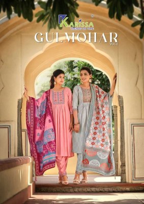 karissa presents gulmohar vol 2 premium rayon 3 pcs nyra cute Kurti catalogue wholesale  Karissa 