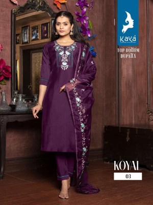 kaya Kurti presents koyal roman silk Kurti pants and dupatta set catalogue wholesale rate in Surat  kurtis catalogs