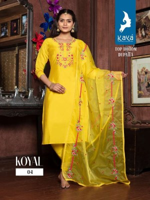 kaya Kurti presents koyal roman silk Kurti pants and dupatta set catalogue wholesale rate in Surat  kurtis catalogs