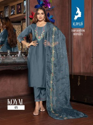 kaya Kurti presents koyal roman silk Kurti pants and dupatta set catalogue wholesale rate in Surat  kurtis catalogs