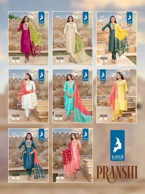 kaya kurti new launch pranshi chanderi silk 3 pice ready made suits wholesale price  kurtis catalogs