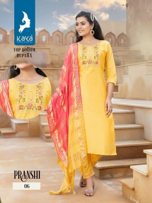 kaya kurti new launch pranshi chanderi silk 3 pice ready made suits wholesale price  kurtis catalogs