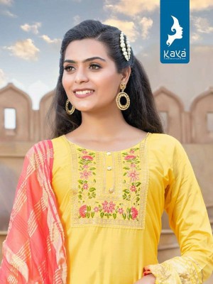 kaya kurti new launch pranshi chanderi silk 3 pice ready made suits wholesale price  kurtis catalogs