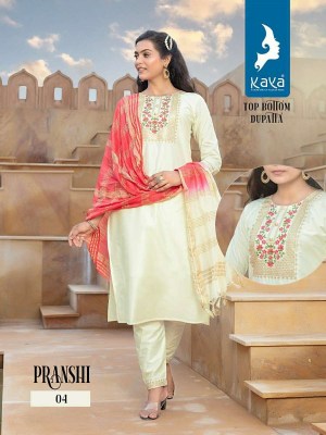 kaya kurti new launch pranshi chanderi silk 3 pice ready made suits wholesale price  kurtis catalogs