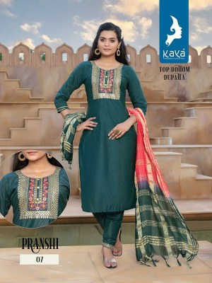 kaya kurti new launch pranshi chanderi silk 3 pice ready made suits wholesale price  kurtis catalogs