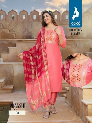 kaya kurti new launch pranshi chanderi silk 3 pice ready made suits wholesale price  kurtis catalogs