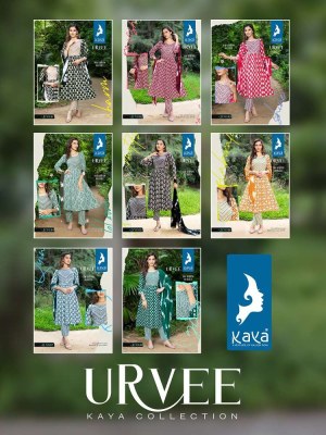 kaya kurti new launch urvee rayon printed 3 pice ready made salwar kameez wholesale rate in Surat  kurtis catalogs