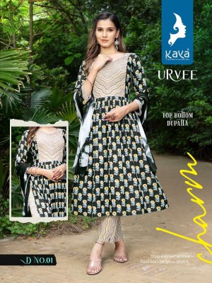 kaya kurti new launch urvee rayon printed 3 pice ready made salwar kameez wholesale rate in Surat  kurtis catalogs