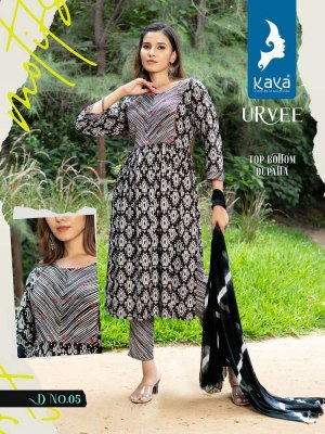 kaya kurti new launch urvee rayon printed 3 pice ready made salwar kameez wholesale rate in Surat  kurtis catalogs