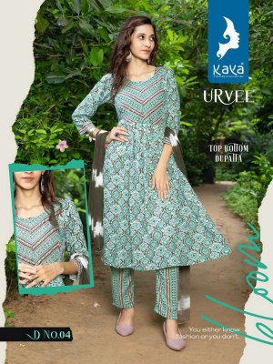 kaya kurti new launch urvee rayon printed 3 pice ready made salwar kameez wholesale rate in Surat  kurtis catalogs