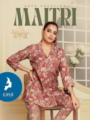 kaya kurti presents maitri chanderi modal printed co ord set Kurti catalogue online  Kaya kurti