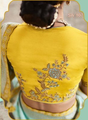 kimora Sindoori Rani 107 Vivid Green Colour Fancy Party Wear Saree Lace Border Embroidery Worked Blouse  sarees