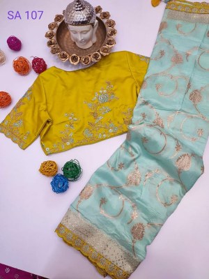 kimora Sindoori Rani 107 Vivid Green Colour Fancy Party Wear Saree Lace Border Embroidery Worked Blouse  sarees