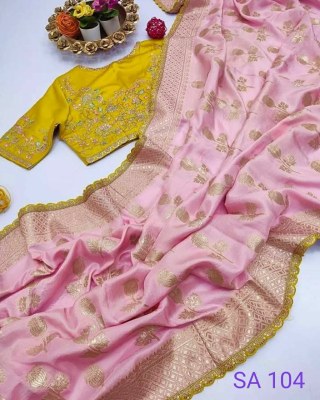 kimora Sindoori Rani 104 Peach Colour Fancy Party Wear Saree Lace Border Embroidery Worked Blouse  sarees