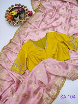 kimora Sindoori Rani 104 Peach Colour Fancy Party Wear Saree Lace Border Embroidery Worked Blouse  sarees