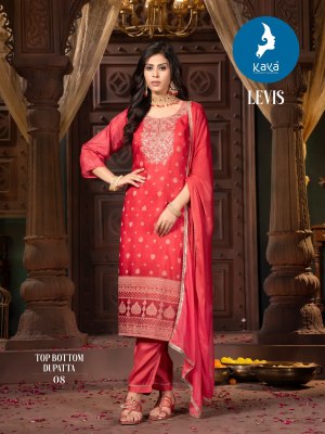 levis by Kaya straight cut chanderi designer kurti pant and dupatta catalogue readymade suit catalogs