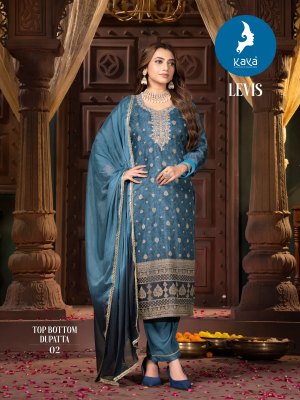 levis by Kaya straight cut chanderi designer kurti pant and dupatta catalogue readymade suit catalogs