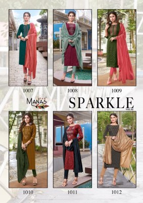 manas fab sparkal vol 2 Top Pant with dupatta set wholesale  kurtis catalogs