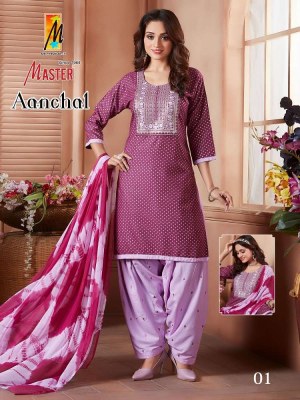 master aanchal ready made patiyala suits catalogue wholesale price in India  Master