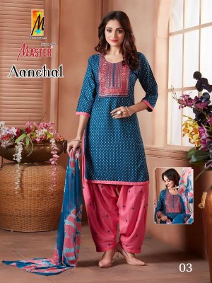 master aanchal ready made patiyala suits catalogue wholesale price in India  kurtis catalogs